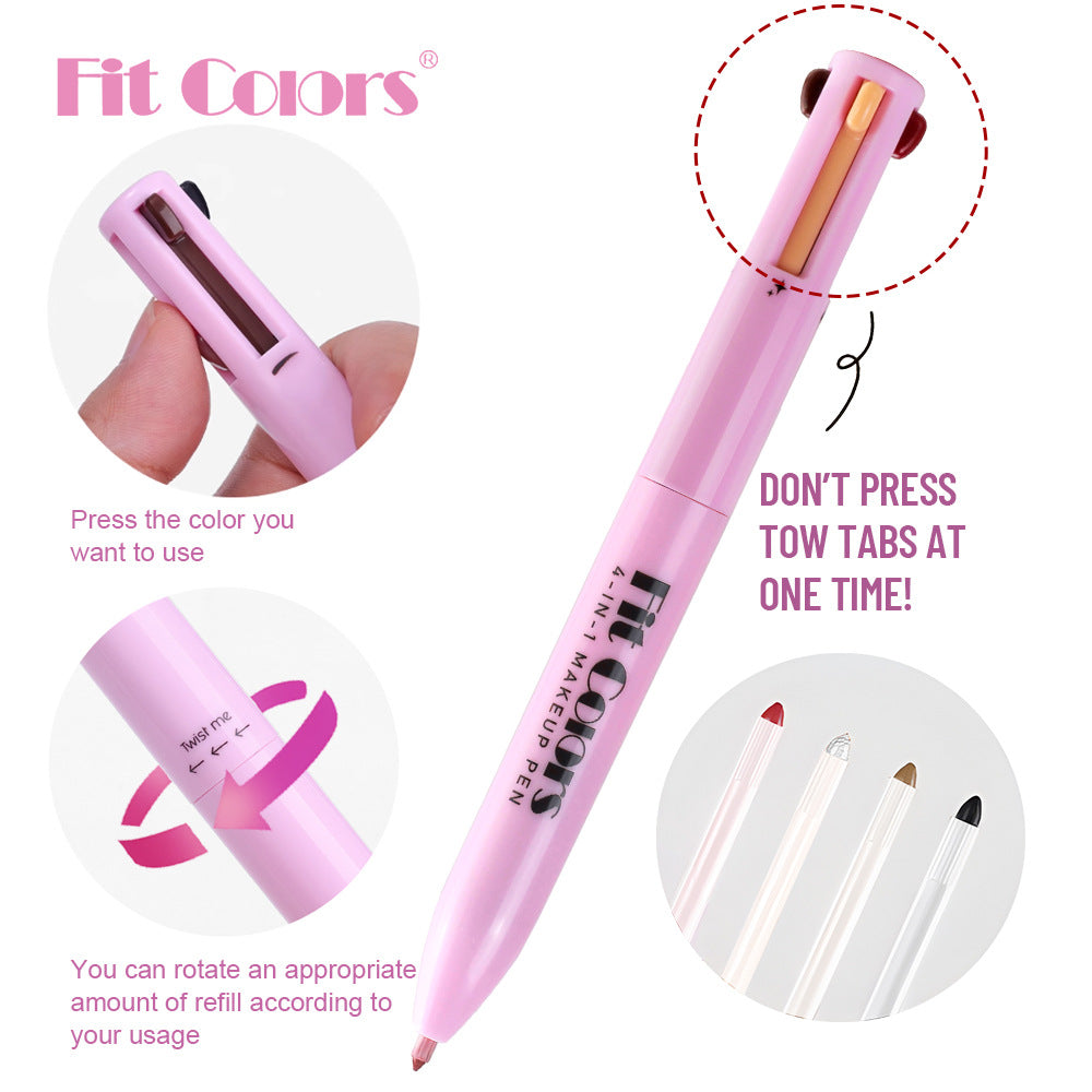 Four-in-one multi-functional portable makeup pen